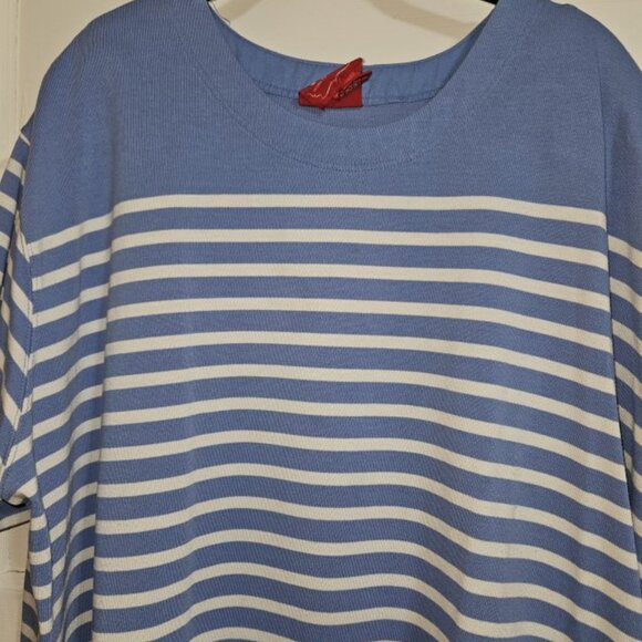 VENEZIA JEANS Blue White Striped Tunic Top Ladies Plus Size 26 28 - Picture 5 of 6